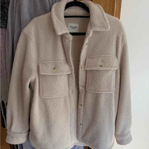Abercrombie & Fitch Beige Sherpa Jacket - Picture 6 of 6